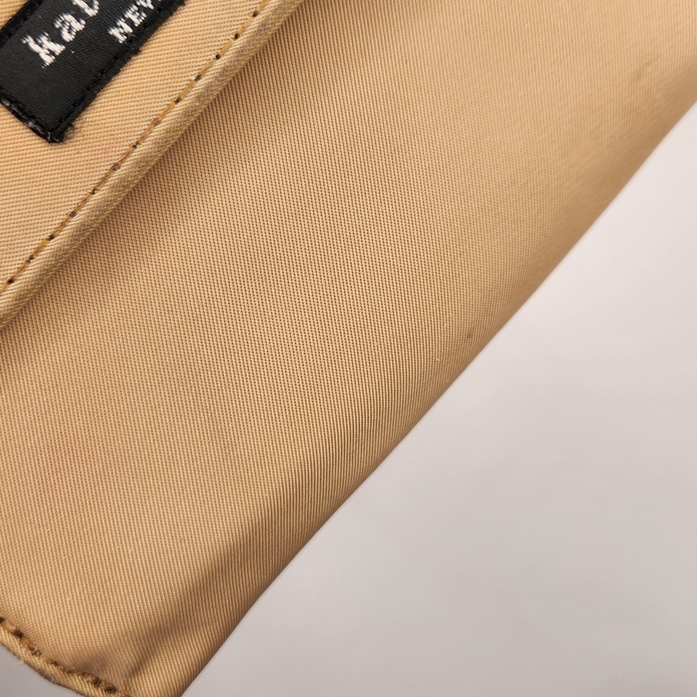 Vtg Kate Spade Tan Nylon Unisex Wallet Classic Retro Y2k Utility Minimalist - Picture 8 of 10